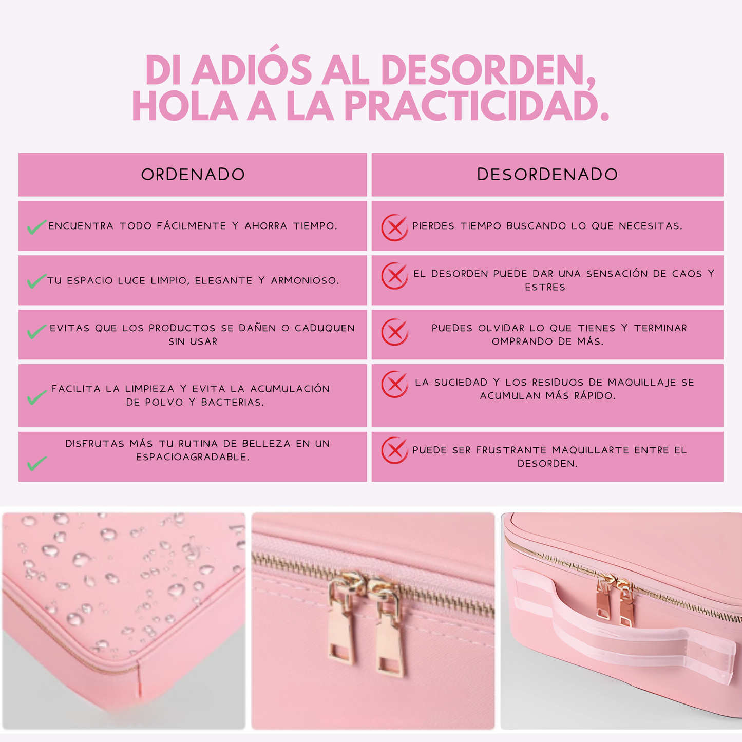 El Organizador de Maquillaje con Espejo LED