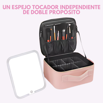 El Organizador de Maquillaje con Espejo LED